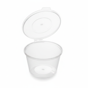 1oz Clear Sauce Cup with Hinged Lid