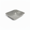 Aluminum container without lid on white background