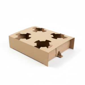 Assembled kraft cardboard drink carrier