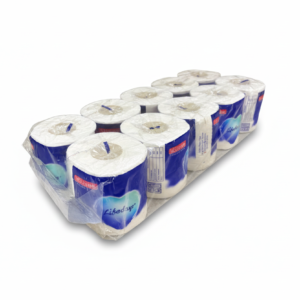 Brightened toilet tissue package