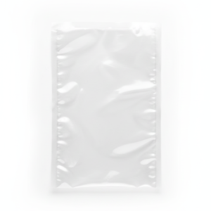 Clear vacuum bag 2 on pure white background