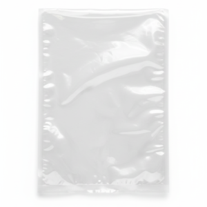 Clear vacuum bag 3 on pure white background