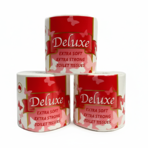 Deluxe toilet tissue with pure white background