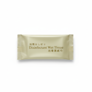 Disinfectant wet tissue with pure white background