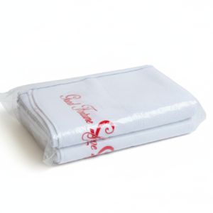 Good Fortune towels packaged - white background