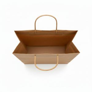 Kraft paper bag with clean handles