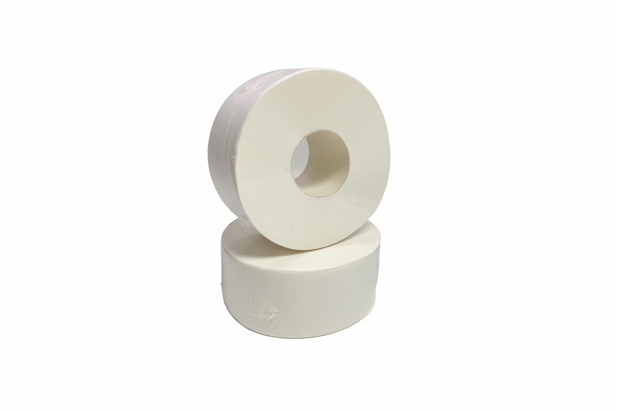 Paper towel rolls on pure white background