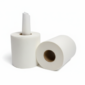 Paper towel rolls on pure white background