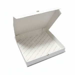 Pizza box liner with custom text pattern