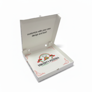 Pizza box with custom text and design