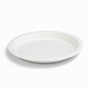 Plate three-quarter view - white