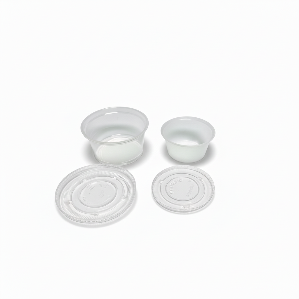 Sauce containers with professional lighting