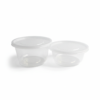 Two clear containers with pure white background