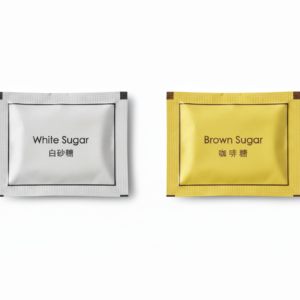 White and brown sugar packets combined