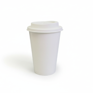 White paper cup with lid - brighter white