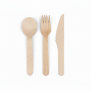 Wooden cutlery set - improved spoon